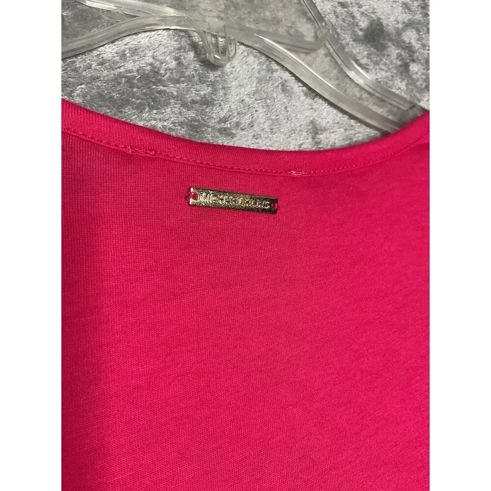 Michael Kors Womens Deep Pink Size P Layered Ruffle Hem Top New W/ Tags